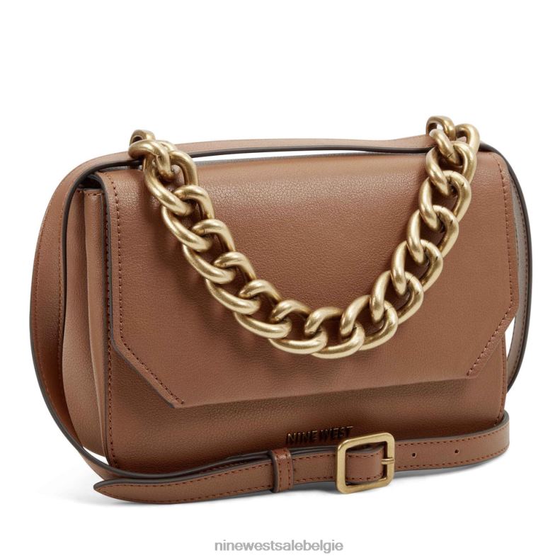 Nine West L48XT2580 zadel bruin hazelnoot crossbody flap