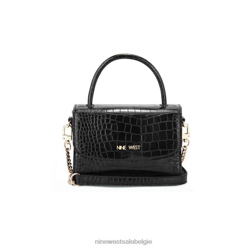 Nine West L48XT2599 zwarte kroko Skylar mini-crossbodyflap