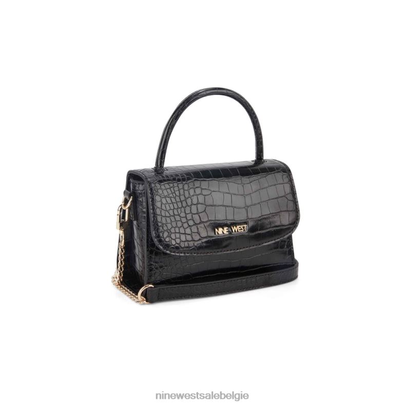 Nine West L48XT2599 zwarte kroko Skylar mini-crossbodyflap