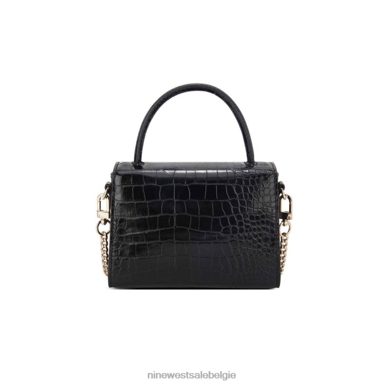 Nine West L48XT2599 zwarte kroko Skylar mini-crossbodyflap