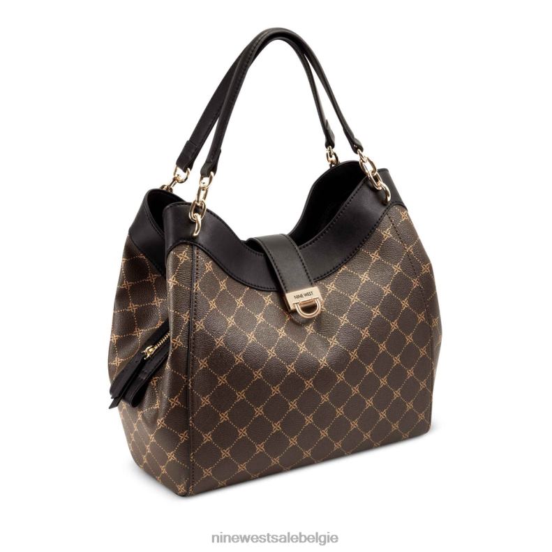 Nine West L48XT2601 bruin zwart Clara Jetset schooltas