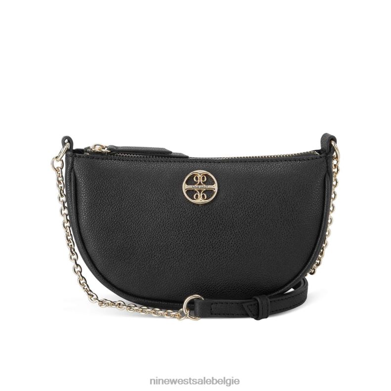 Nine West L48XT2614 zwart Maud mini-crossbody-ritssluiting aan de bovenkant