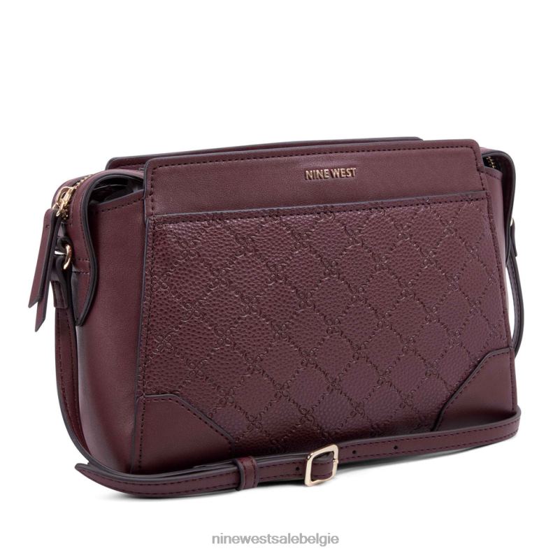 Nine West L48XT2618 Merlot-logo Brooklyn jetset crossbody