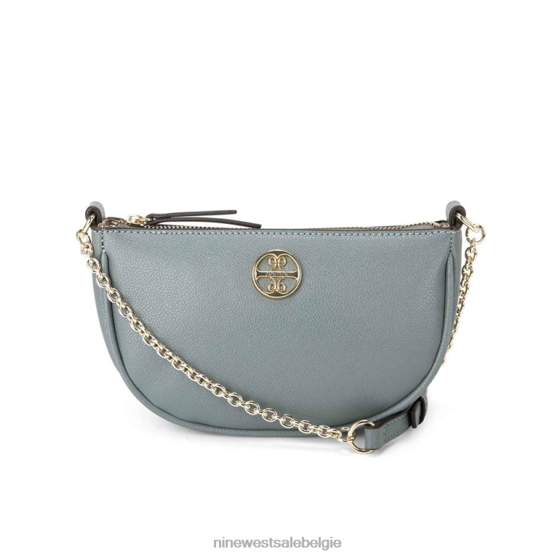 Nine West L48XT2652 leisteen Maud mini-crossbody-ritssluiting aan de bovenkant