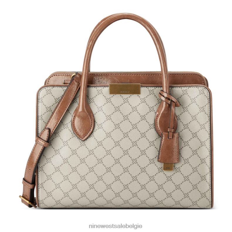 Nine West L48XT2769 beige logo/bruin Susan Jetset schooltas