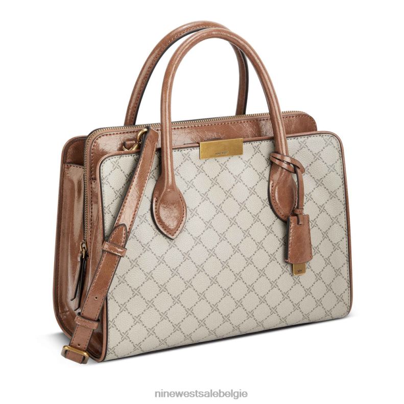 Nine West L48XT2769 beige logo/bruin Susan Jetset schooltas