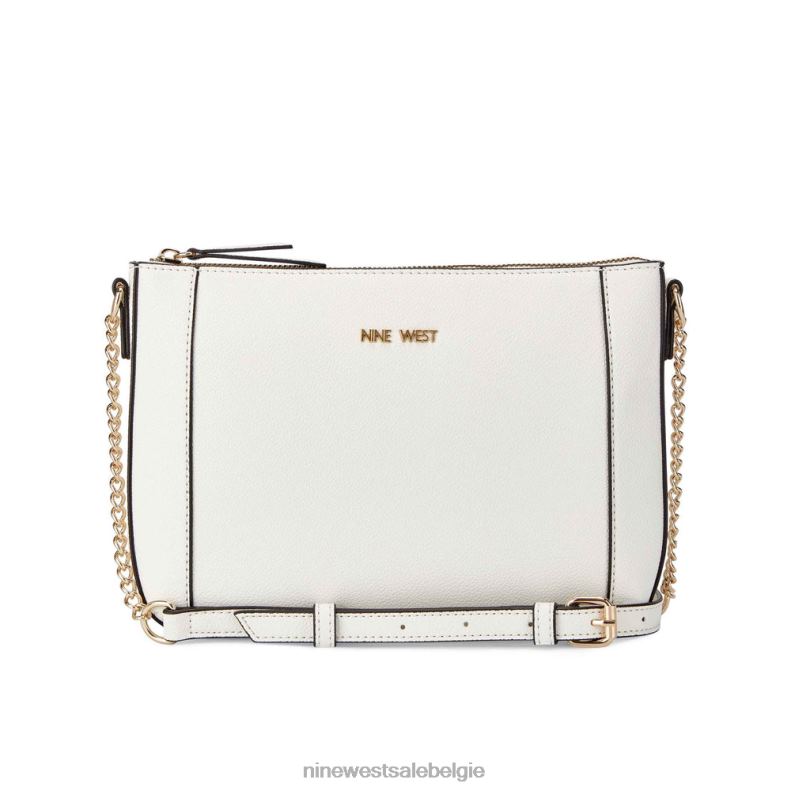 Nine West L48XT2432 optisch witte microkiezel Crossbody met basilicum top en ritssluiting