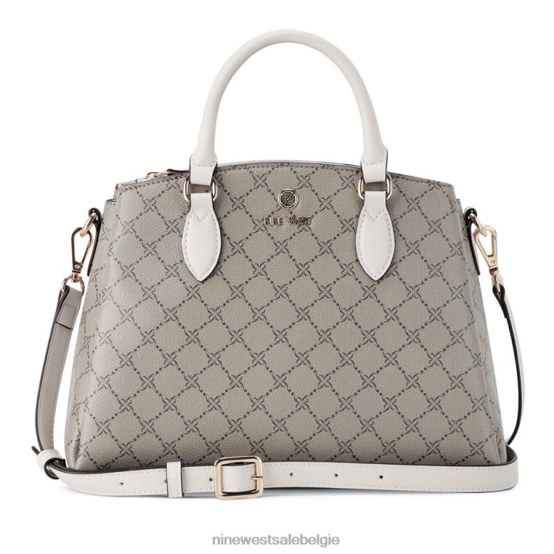 Nine West L48XT2550 beige logo/melk zenith kleine crossbodytas met drie compartimenten