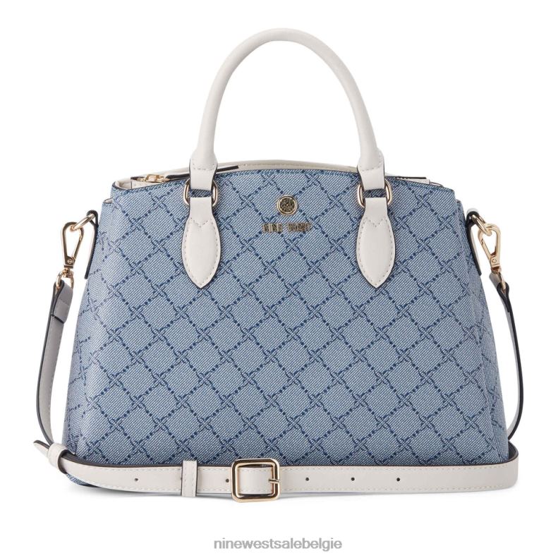 Nine West L48XT2552 chambray-logo/melk zenith kleine crossbodytas met drie compartimenten